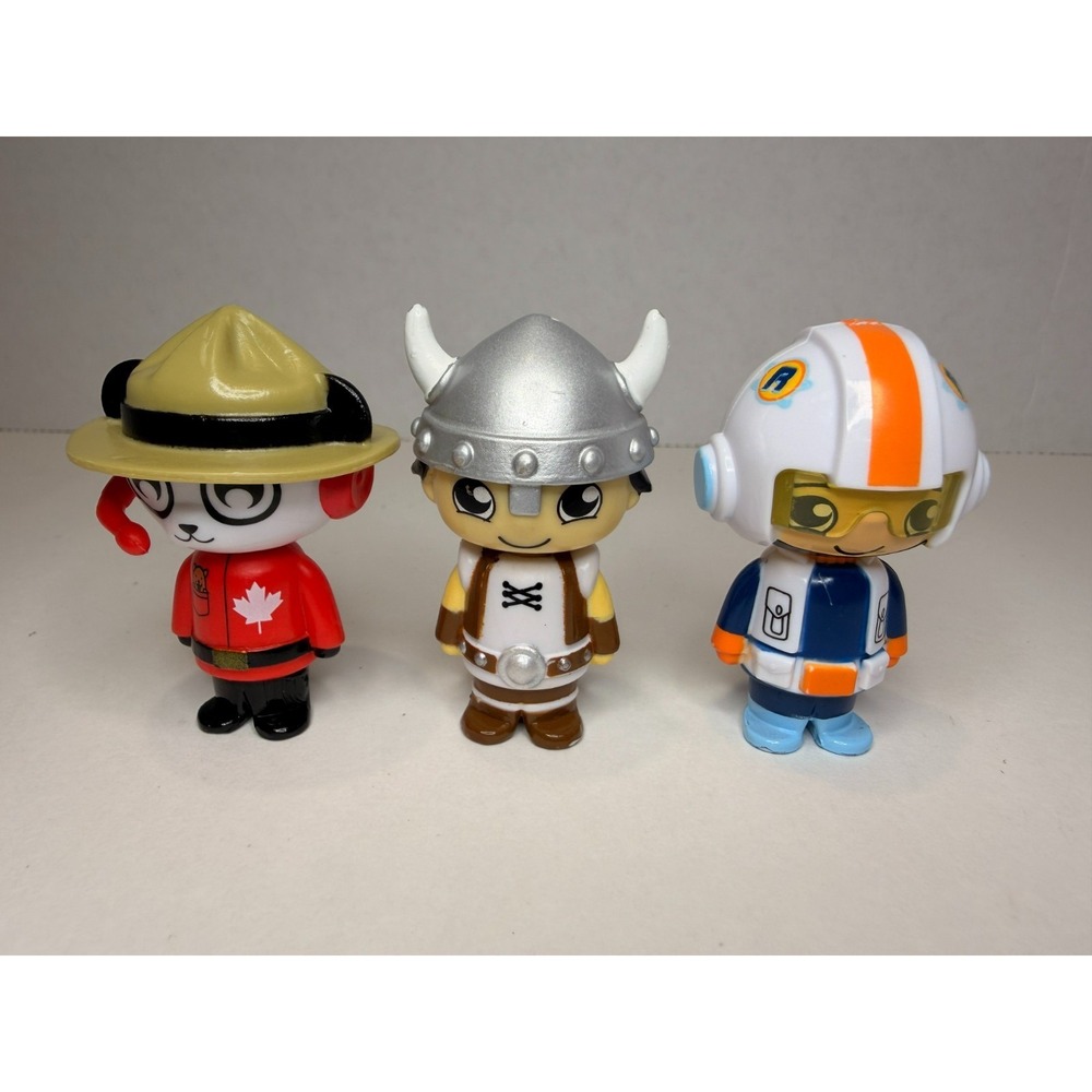 Remco Imagine Vinyl Figures Lot of 3 Canada Mountie Viking Astronaut Toy Set Vin
